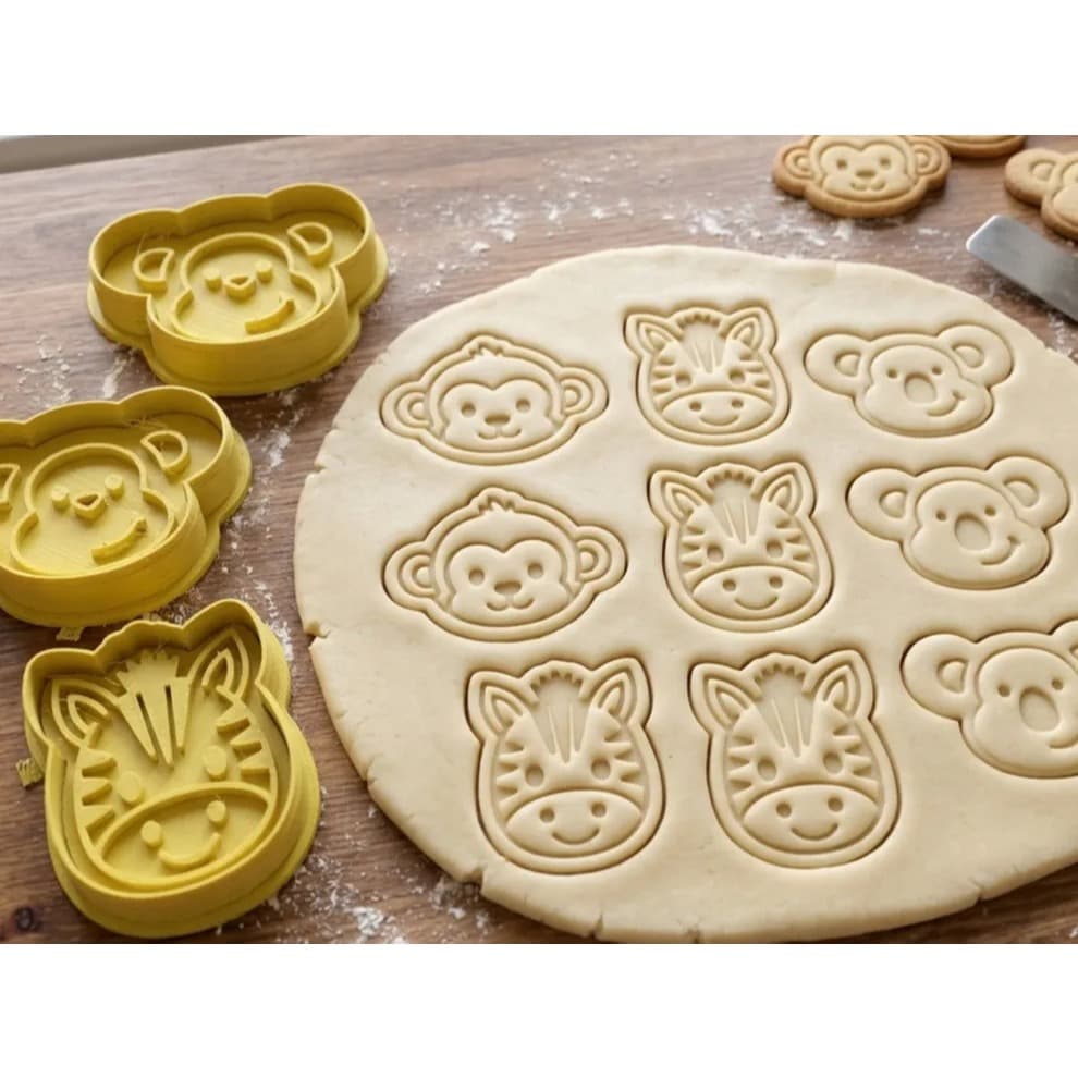Kit com 3 Cortadores Animais | Biscoitos | Cookies | Pasta Americana | Massinha de Modelar