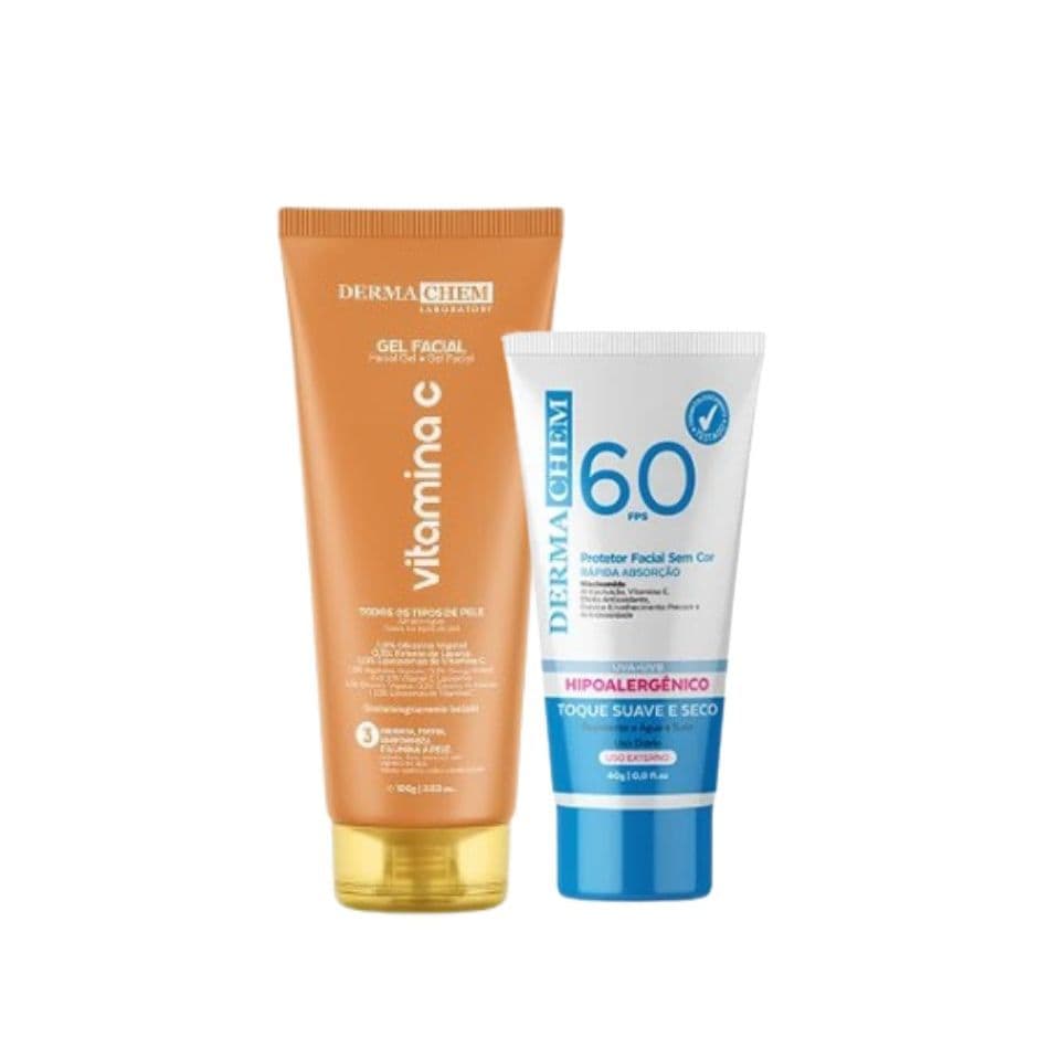 Kit Skincare para o dia a dia gel facial anti-idade e protetor solar FPS60  Dermachem