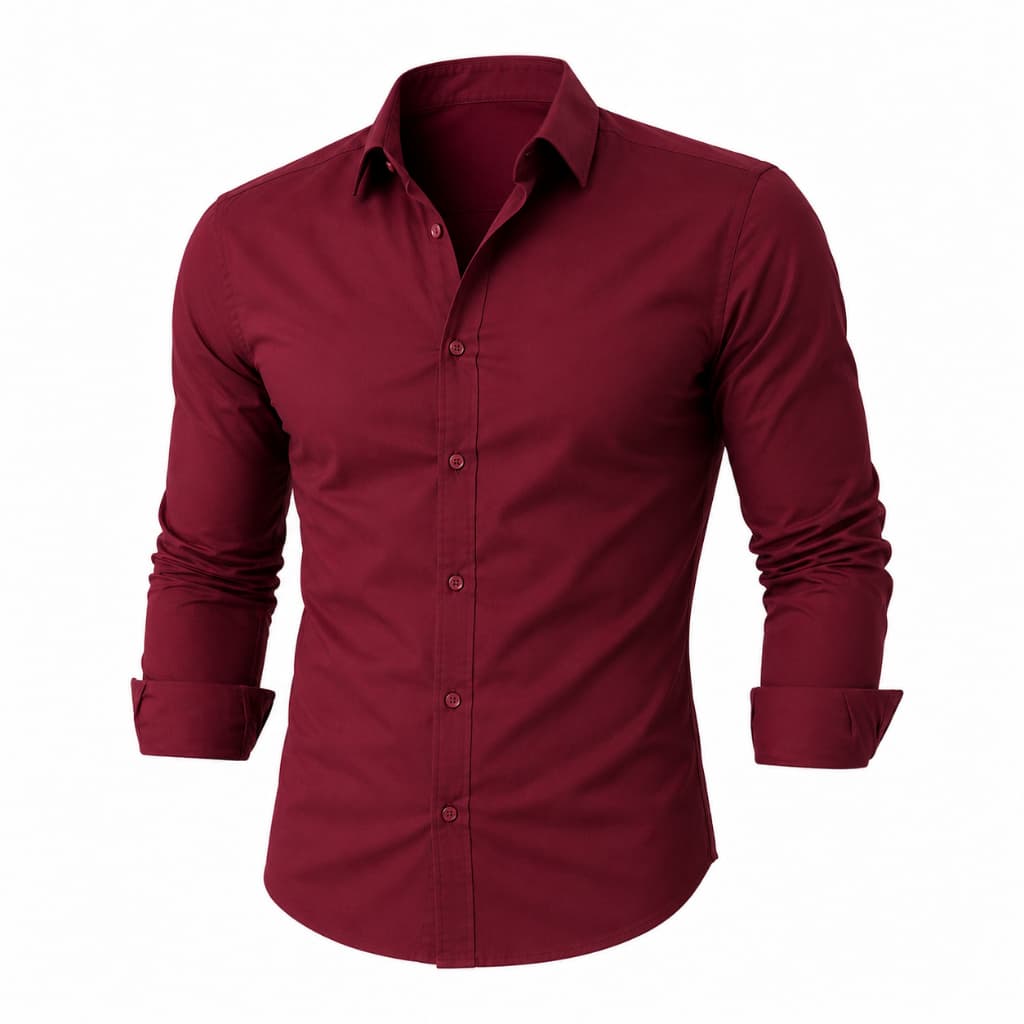 Camisa Social Masculina Manga Longa Slim Fit Casual Lisa 60 % Algodão - Festa, Trabalho, Igreja