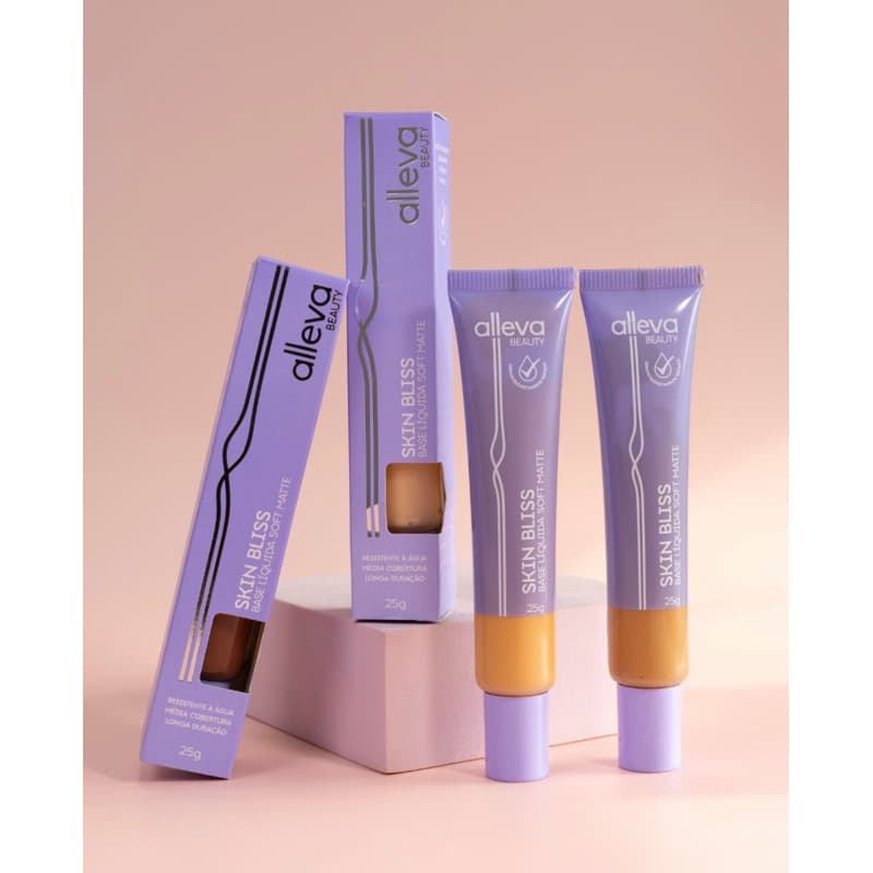 Base Líquida Alleva Beauty Alta Cobertura Matte Longa Duração Resistente à Água Maquiagem Uniformiza a Pele