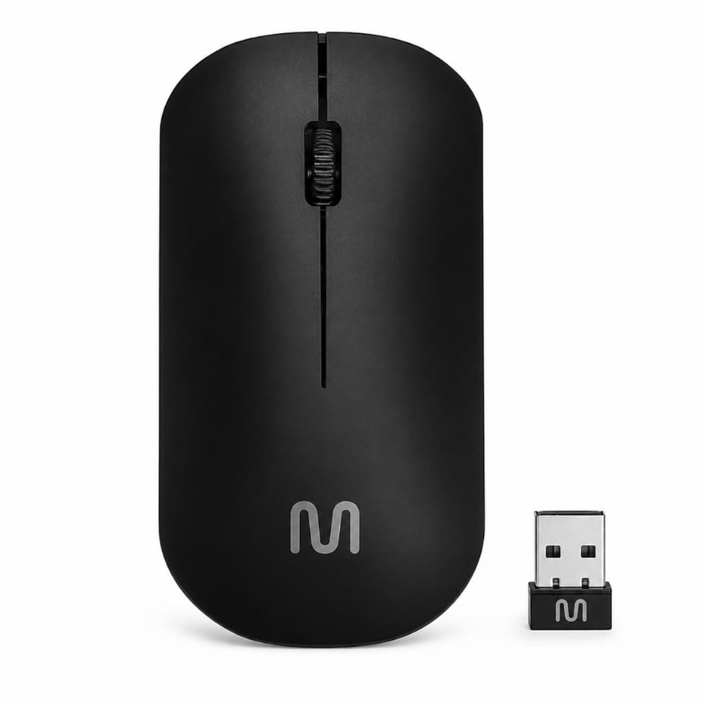 Mouse Sem Fio Multilaser MO307 2.4GHz 1200DPI USB Wireless para Notebook PC Ergonômico
