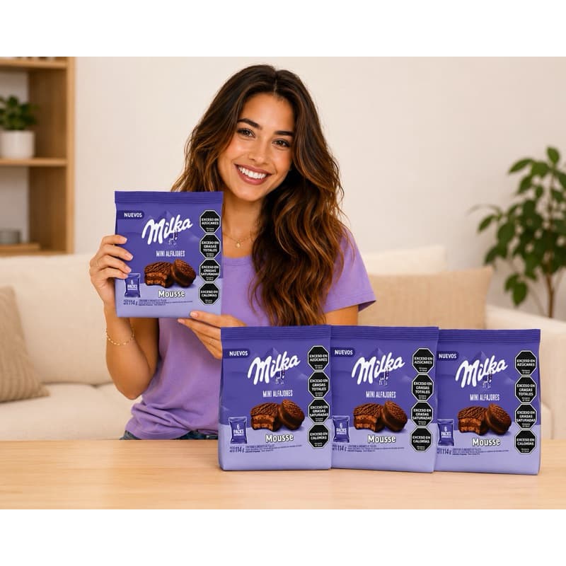 Chocolate Milka Mini Alfajor Kit com 3 Pacotes Importado Argentina 114g cada – Total 18 Unidades de 19g