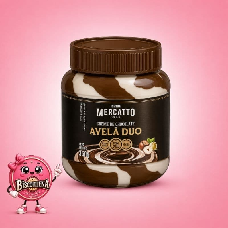 Creme de Chocolate com avelã Duo, marca Mercatto 350g - importado da Alemanha