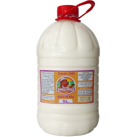 Molho de Alho Dona Nega 5 Litros | Econômico e Cremoso | Ideal para Uso Profissional e Doméstico