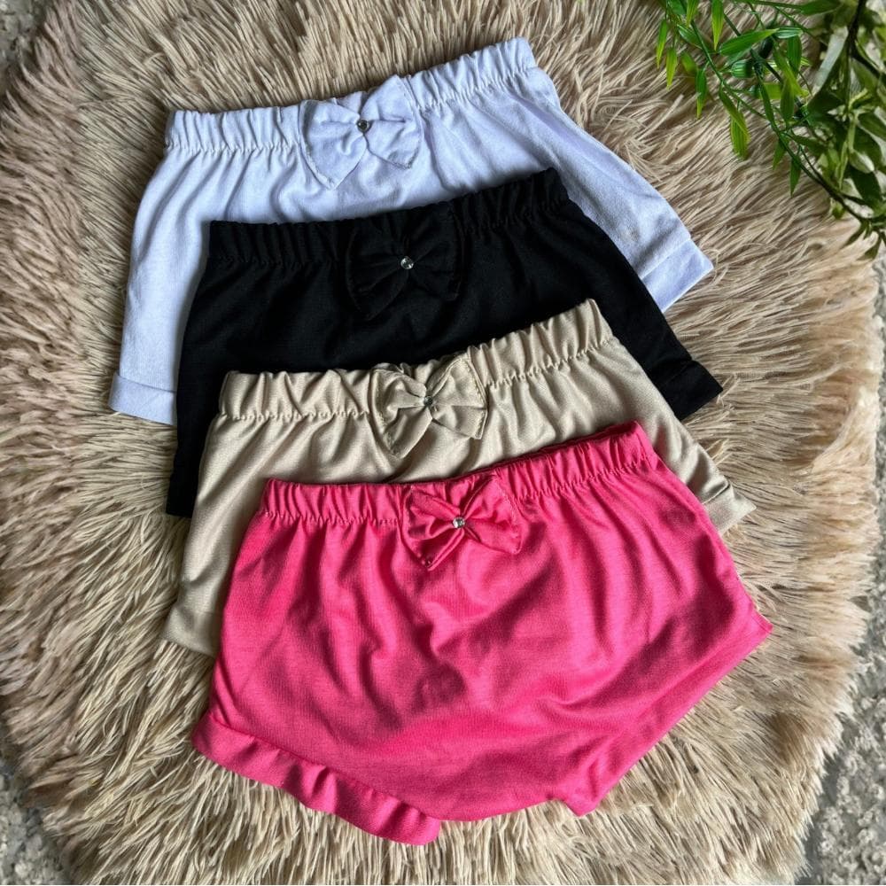 Kit 4 Tampa Fralda Calcinha Menina Baby Verão Praia Enxoval Shortinho Super Confortável Lindas Cores
