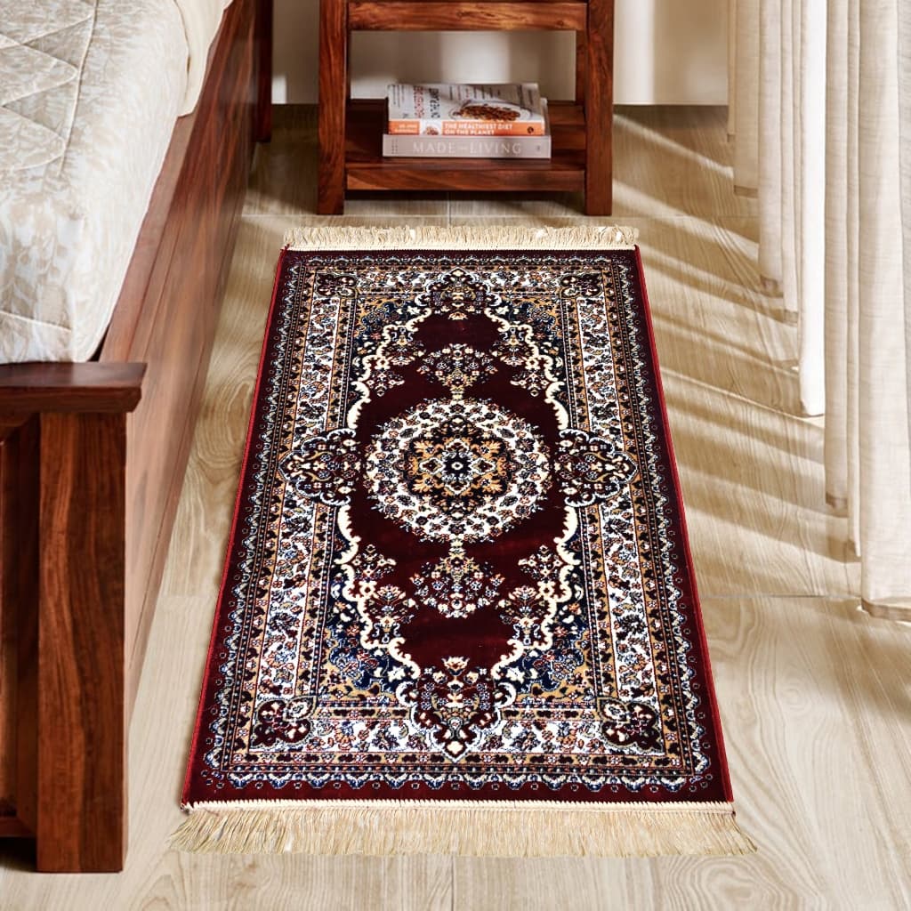 Tapete Macio Belga Indiano 100x50 Cm Persa Carpete Estampado Sem Pelo Jazmini Antiderrapante Sala Quarto Entrada