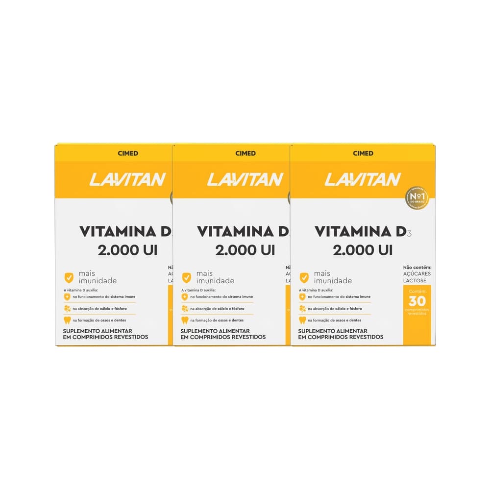 Kit 2x Vitamina Lavitan Vitamina D 2.000 Ui 30 Cpr - CIMED
