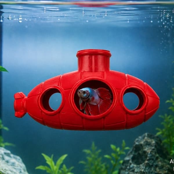 Submarino Flutuante Para Aquário Decoração Casinha Para Peixes Betta Refúgio Enfeite Aquário