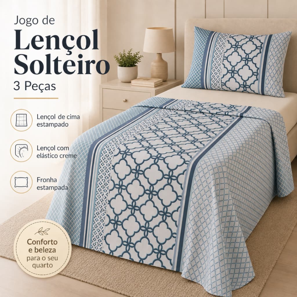 kit lençol de casal Jogo de lençol queen 4 peças Percal Toque Macio Cama Solteiro