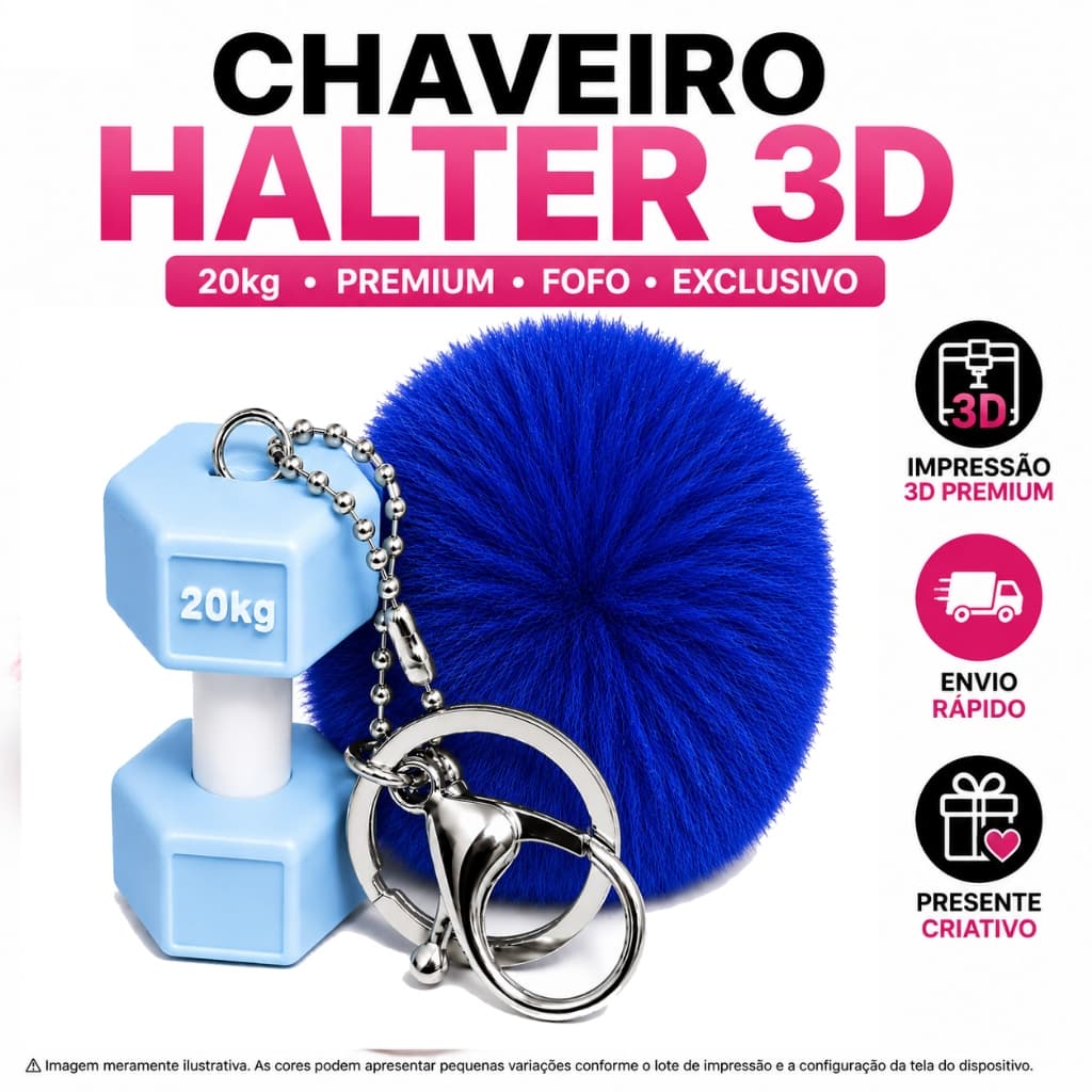 Kit Chaveiro Academia Halteres