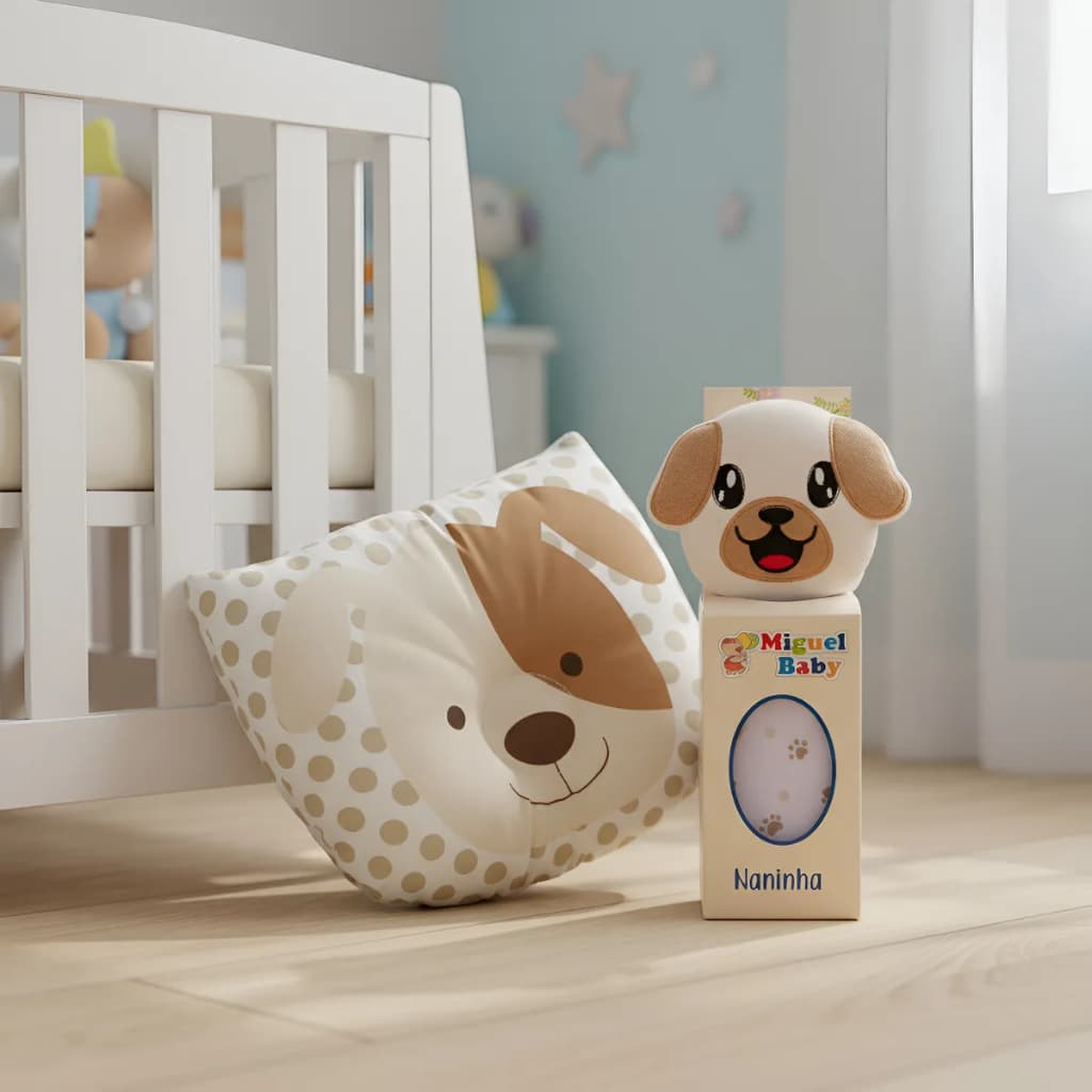 Kit 2 Peças Naninha De Bebe E Travesseiro Anatômico Modelador Macio Para Enxoval Menino E Menina