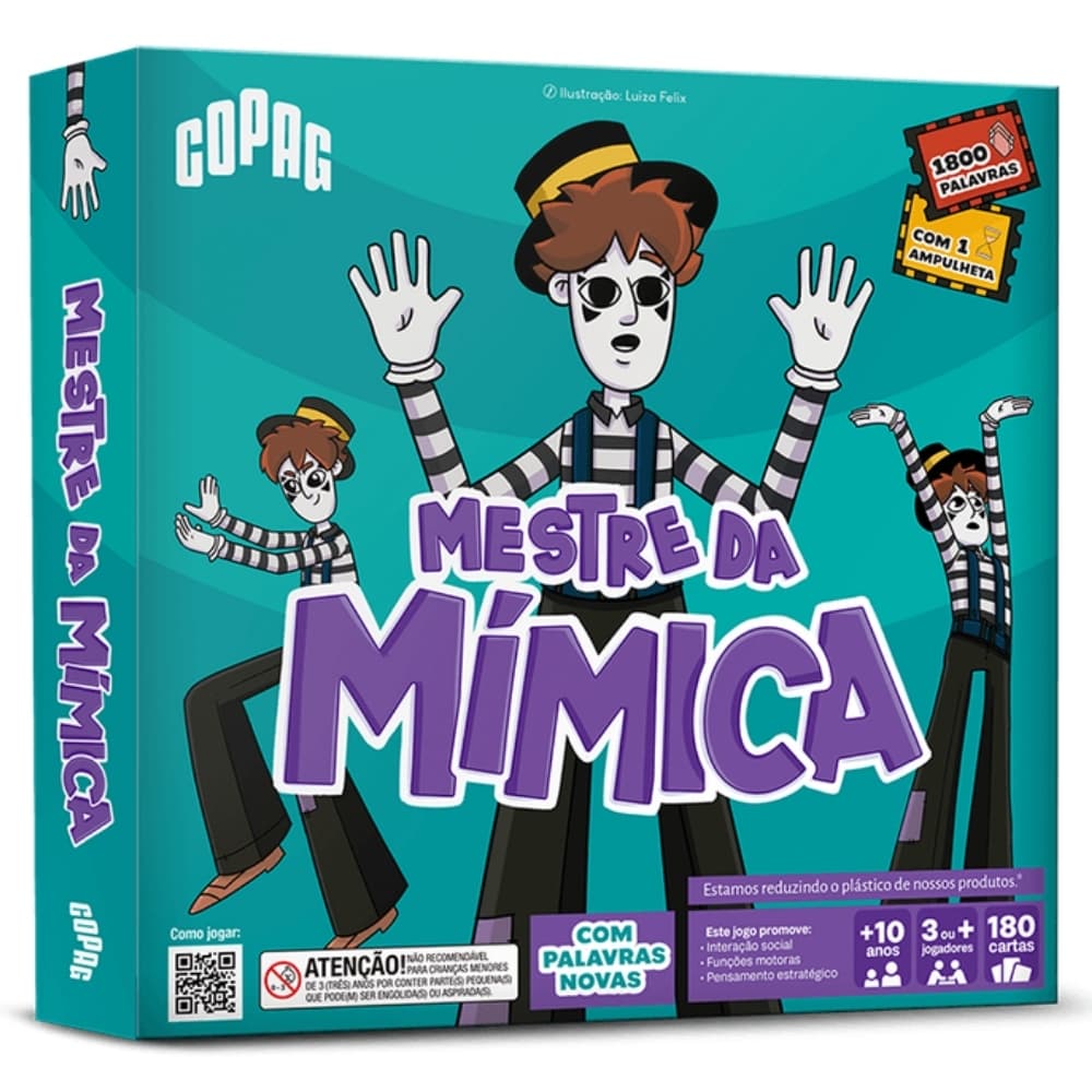 JOGO MESTRE DA MÍMICA COPAG BRINQUEDOS CRIANÇAS FAMÍLIA GESTO ADVINHA DIVERSÃO IMITAR PERGUNTAS 