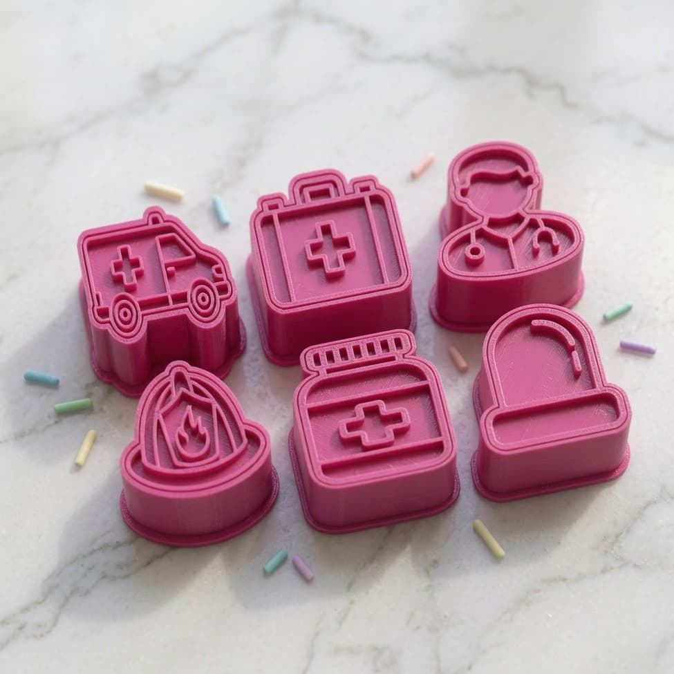 Kit 6 Ejetores Brigadeiros e Doces Decorados Primeiros Socorros