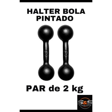 Peso Academia Musculação Par Halter Bola 02 KG Treino Funcional Pintado