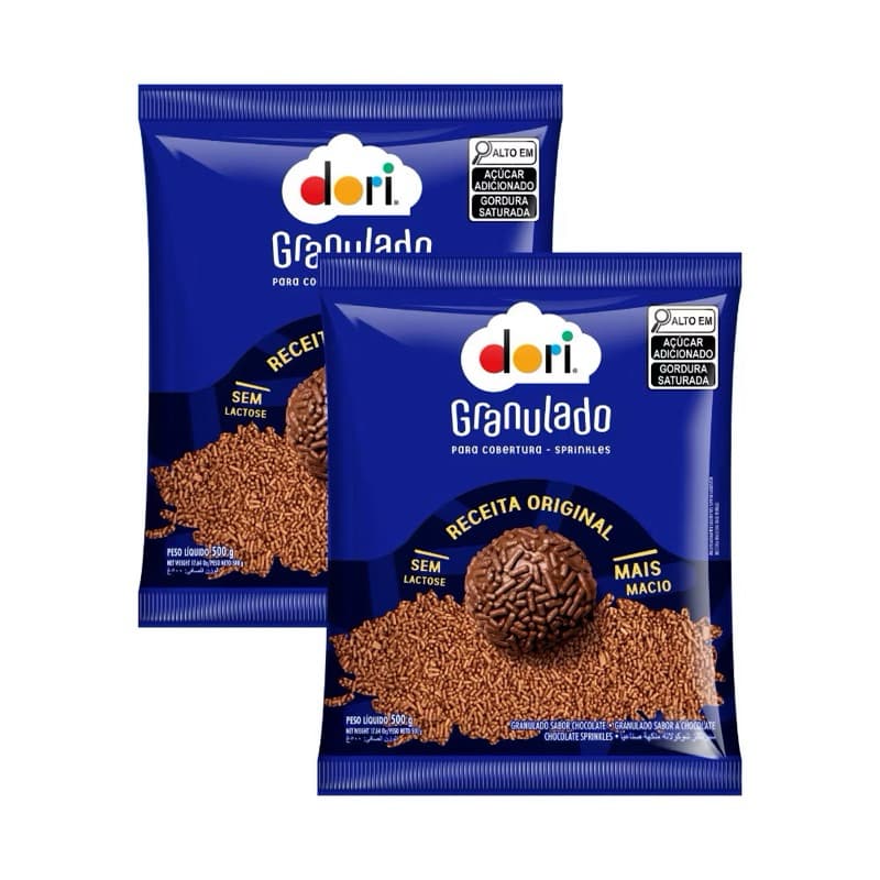 Kit 02 Unidades Granulado Chocolate Dori 500gr