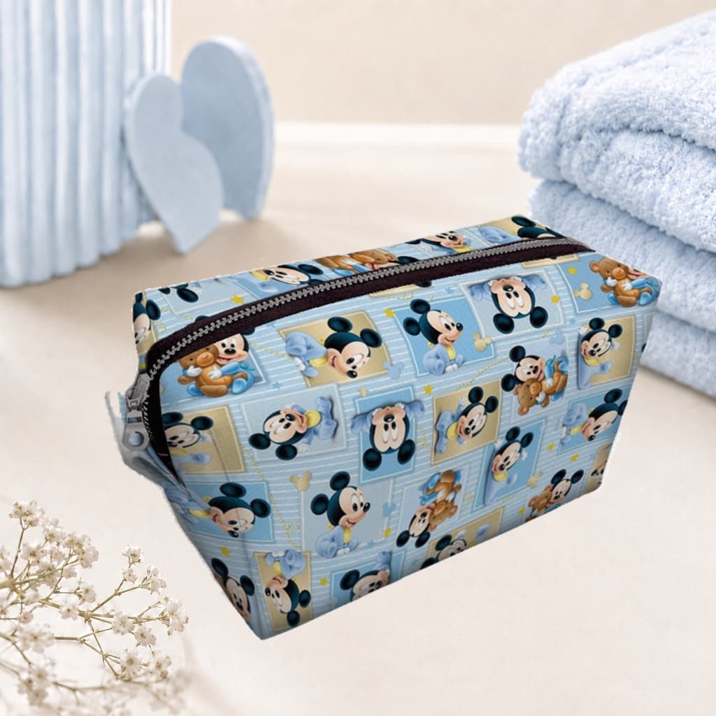 Necessaire MK Baby Box Enxoval Bebe Recem Nascido Organizadora Porta Fraldas Lenco Umedecido Maternidade Cha Bebe