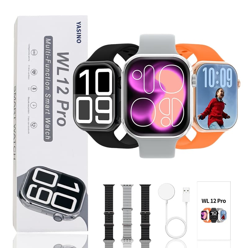Smart Watch relogio WL 12 PRO-WL X PRO inteligente 46mm series 10 2 Pulseiras BPM  Esportes