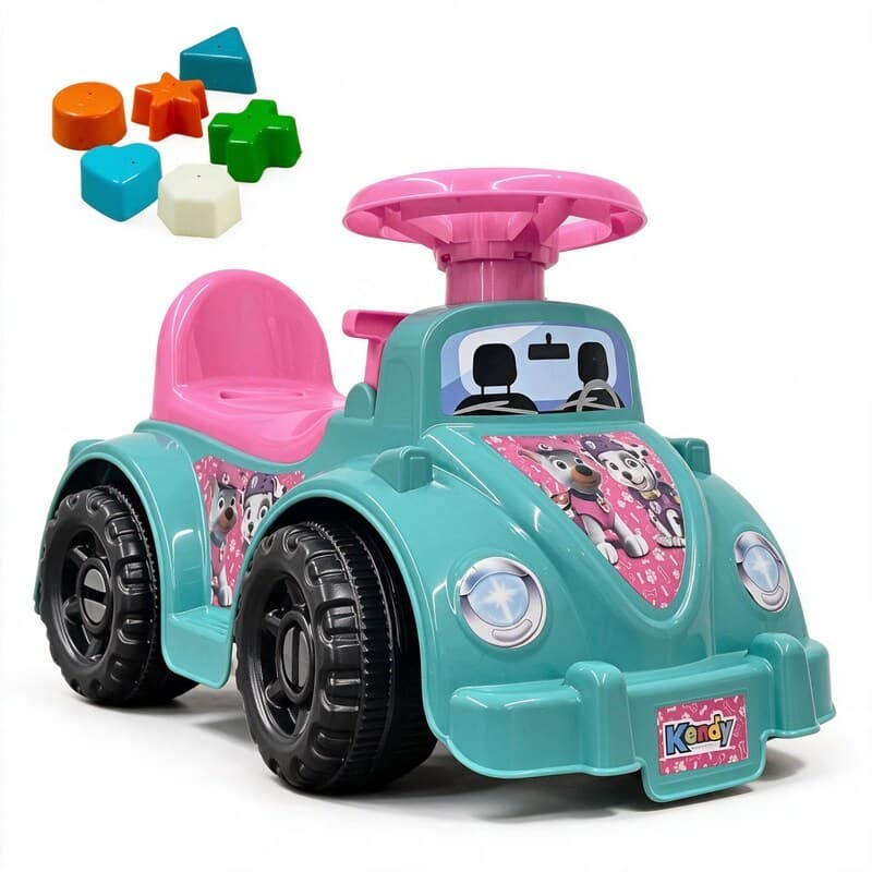 Andador Menina Tiffany - Motoca Totoka Ketokinha De Primeiros Passos - C/ 6 Peças Geométricas Didáticas, Buzina