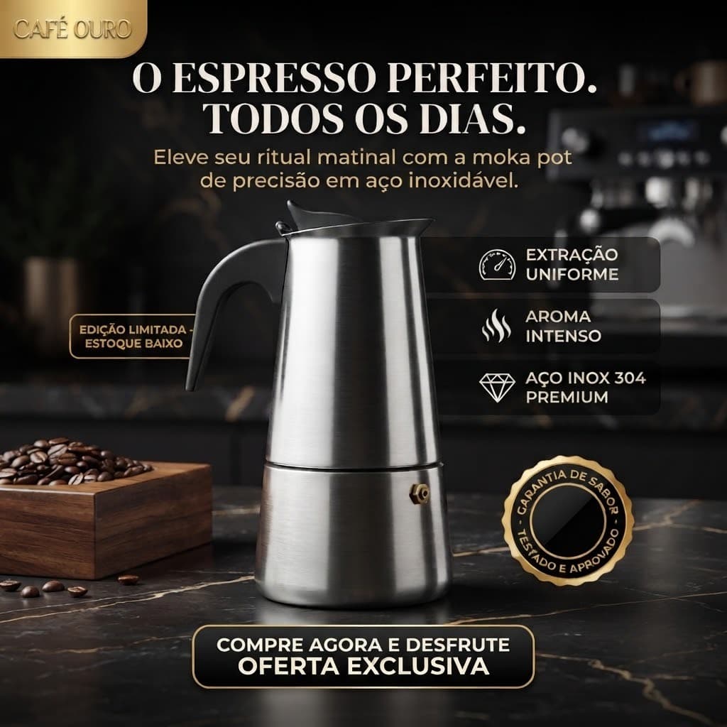 Cafeteira Italiana Inox 9 Xícaras Moka Café Expresso Premium