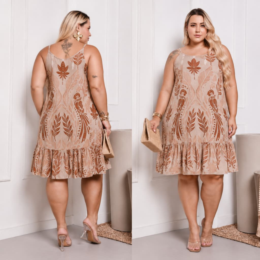 Vestido Feminino Plus Size Soltinho Tecido Viscolinho