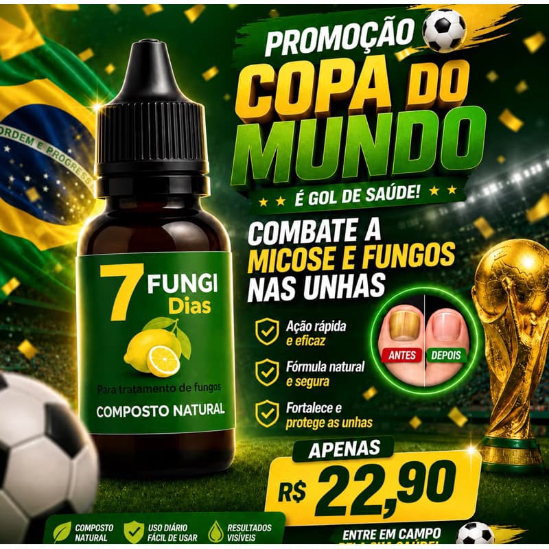 PROMOÇÃO COPA DO MUNDO  Diga Adeus à Micose e aos Fungos nas Unhas! 10ml verde