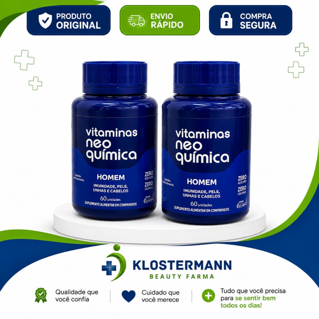 Kit 2 Suplemento Vitamina Homem 60 Cpr - Neo Química