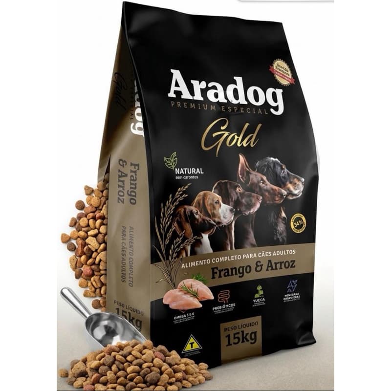 Ração para cachorro Aradog Premium Gold 15 Kg natural