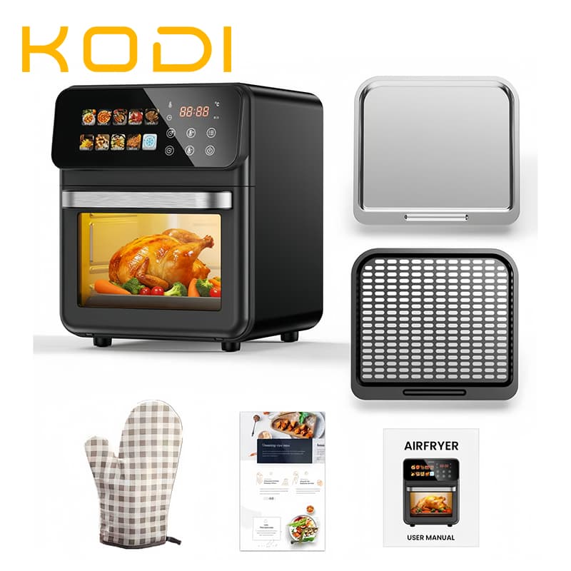 Air Fryer Oven 10L 2 em 1 Forno Elétrico Fritadeira Sem Óleo 10 Funções Painel Touch Digital -D15