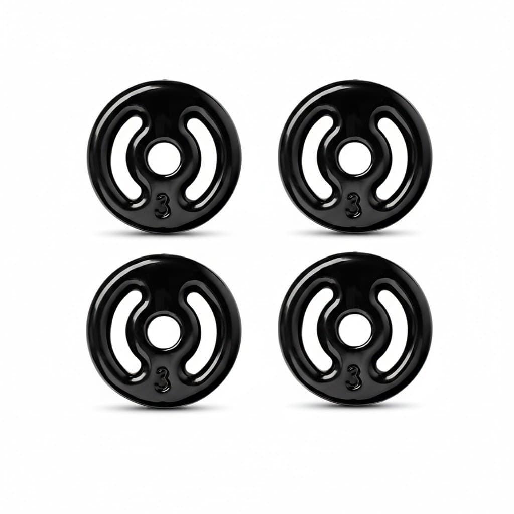 Kit 4 Anilhas Emborrachadas de 3kg para Musculação e Treino