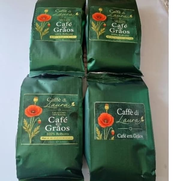 Kit com 4 Pacotes de Café em Grãos Robusta / Direto do produtor / 500 gr Cada pacote