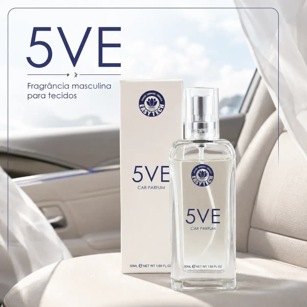 Aromatizante Automotivo 5VE Easy 50ml Perfume Masculino para Tecidos Inspirado em Perfume Importado