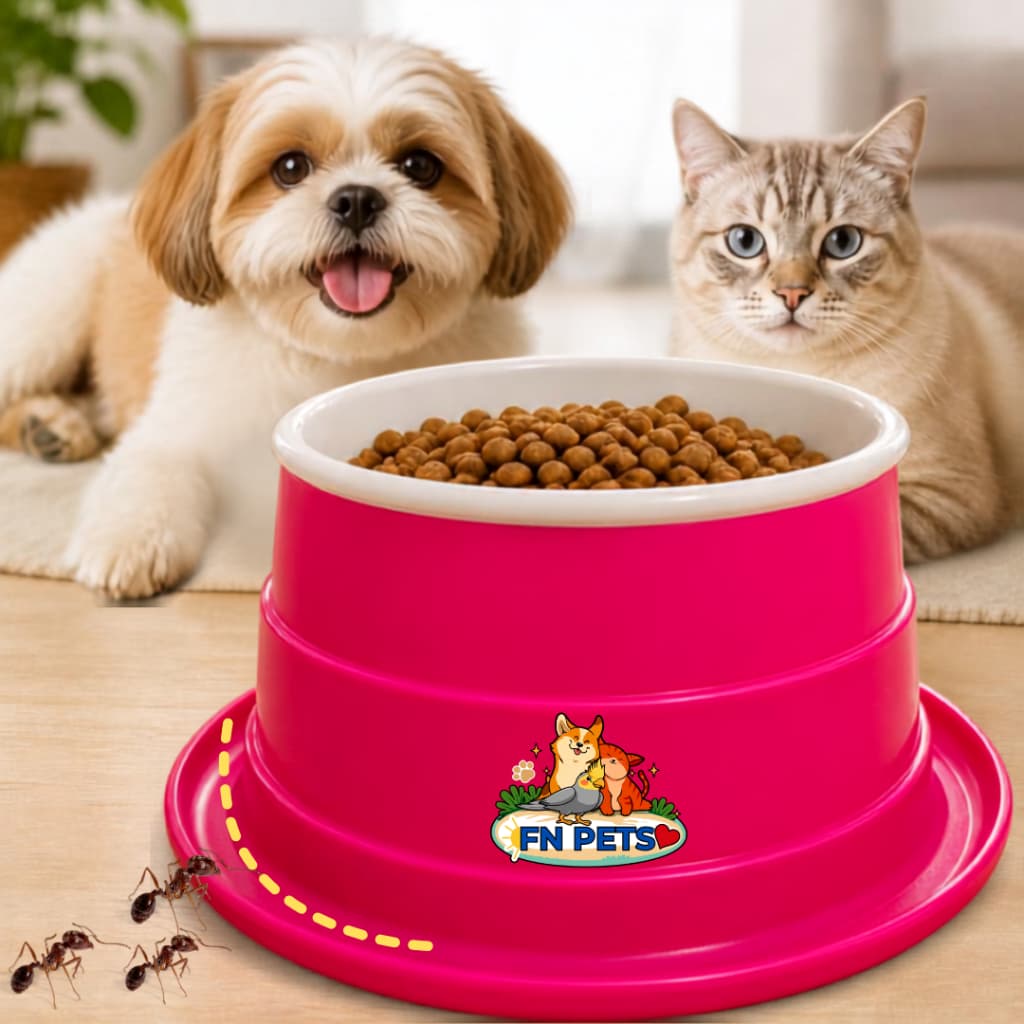 Comedouro Elevado Anti Formiga 400ml para Cachorro e Gato Tigela Removível FN Pets porte pequeno
