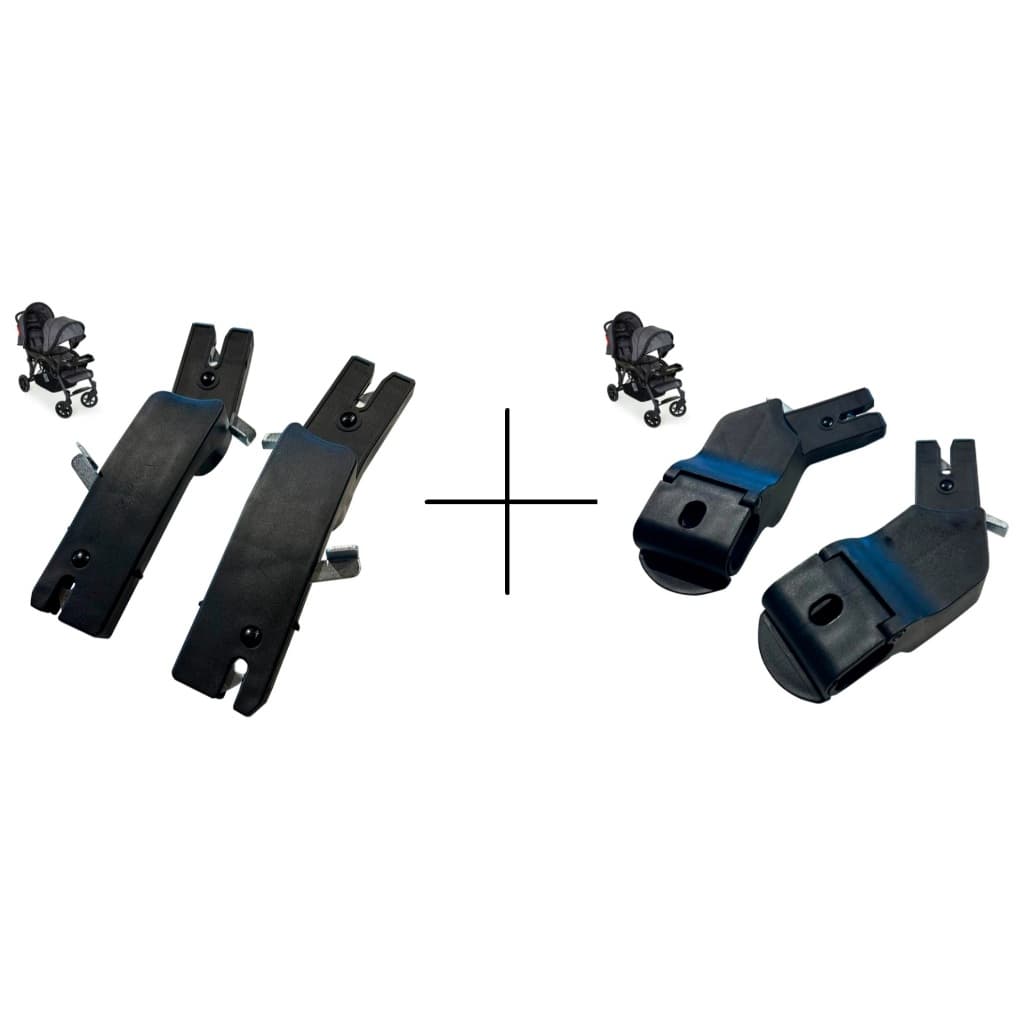 Kit Adaptador Dianteiro e Traseiro Bebê Conforto Carrinho Galzerano Doppio 2 Acoplador Gêmeos
