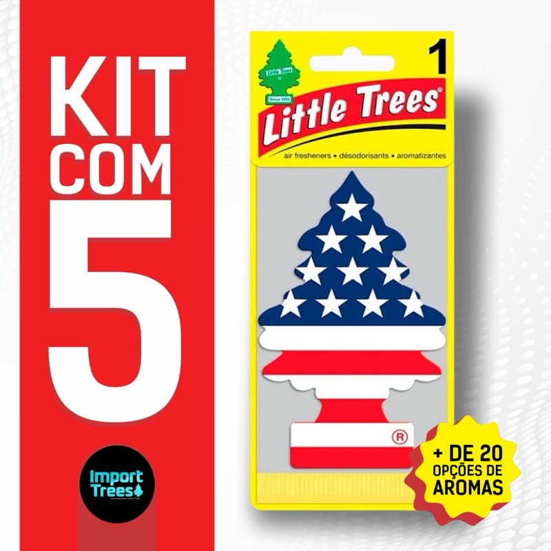 KIT COM 05 - AROMATIZANTE LITTLE TREES / CHEIRINHO PARA CARRO E AMBIENTE