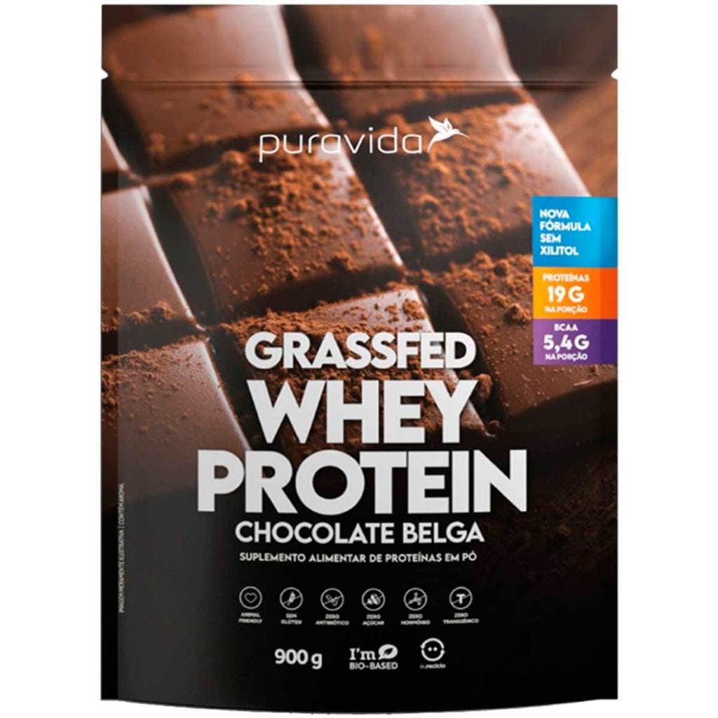 Whey Protein Concentrado Sabor Chocolate Belga 900g Puravida