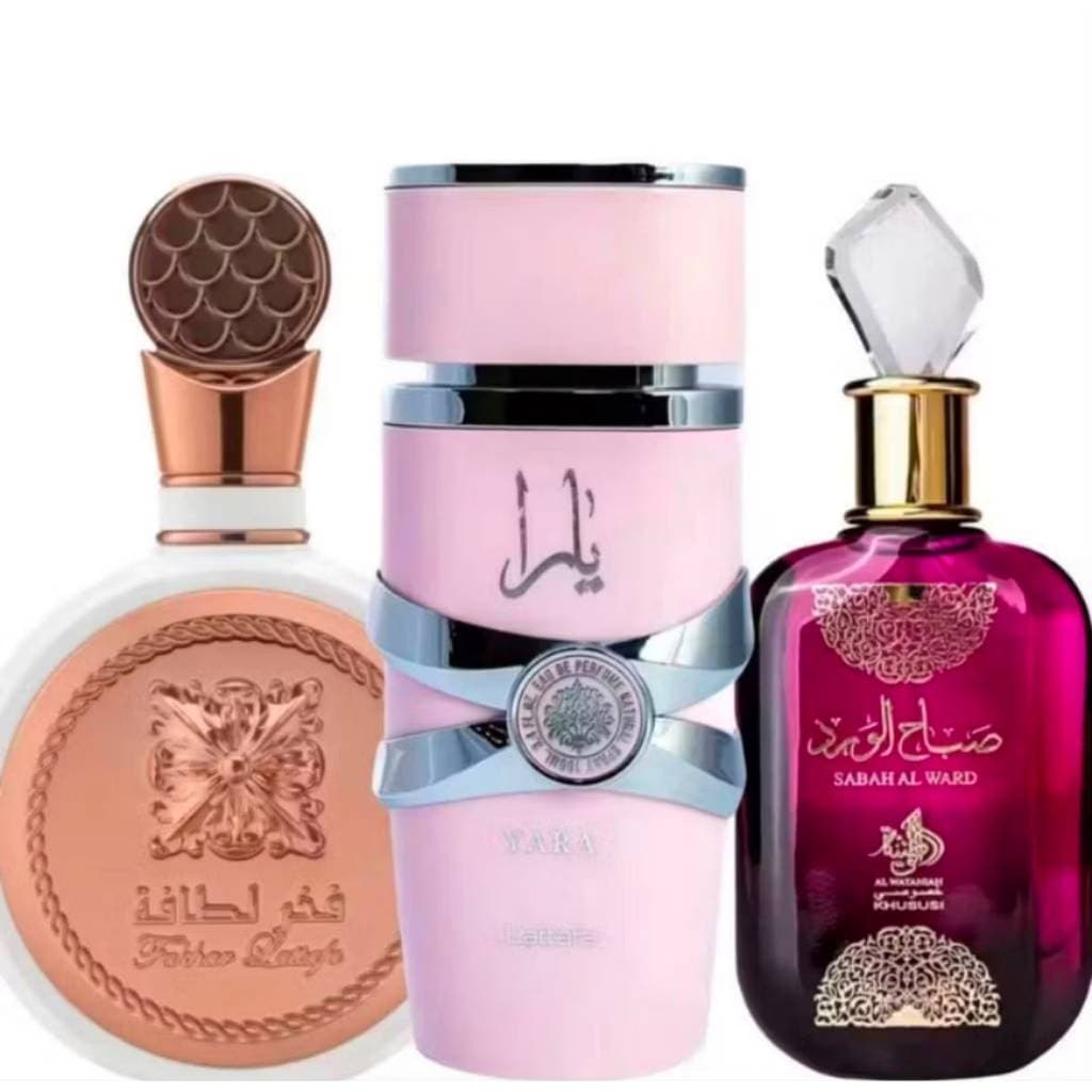 Kit 3 Perfumes Árabes Femininos Yara + Sabah Al Ward + Fakhar Rose 50ml | Perfume Árabe Importado | Cheirosa, Marcante