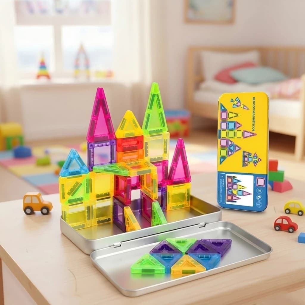 Brinquedo Blocos Magnéticos Peças Infantil Educativo 3D Montagem Criativa Mini Brinquedo de Construção