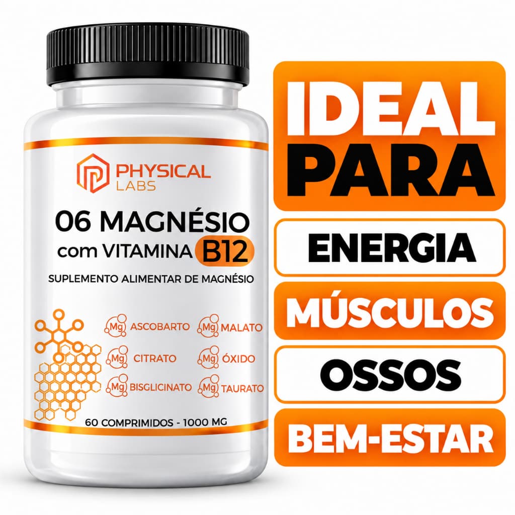 6 Magnésio Vitamina B12 Completo Ascorbato Bisglicinato Citrato Malato Óxido Taurato - ENVIO IMEDIATO