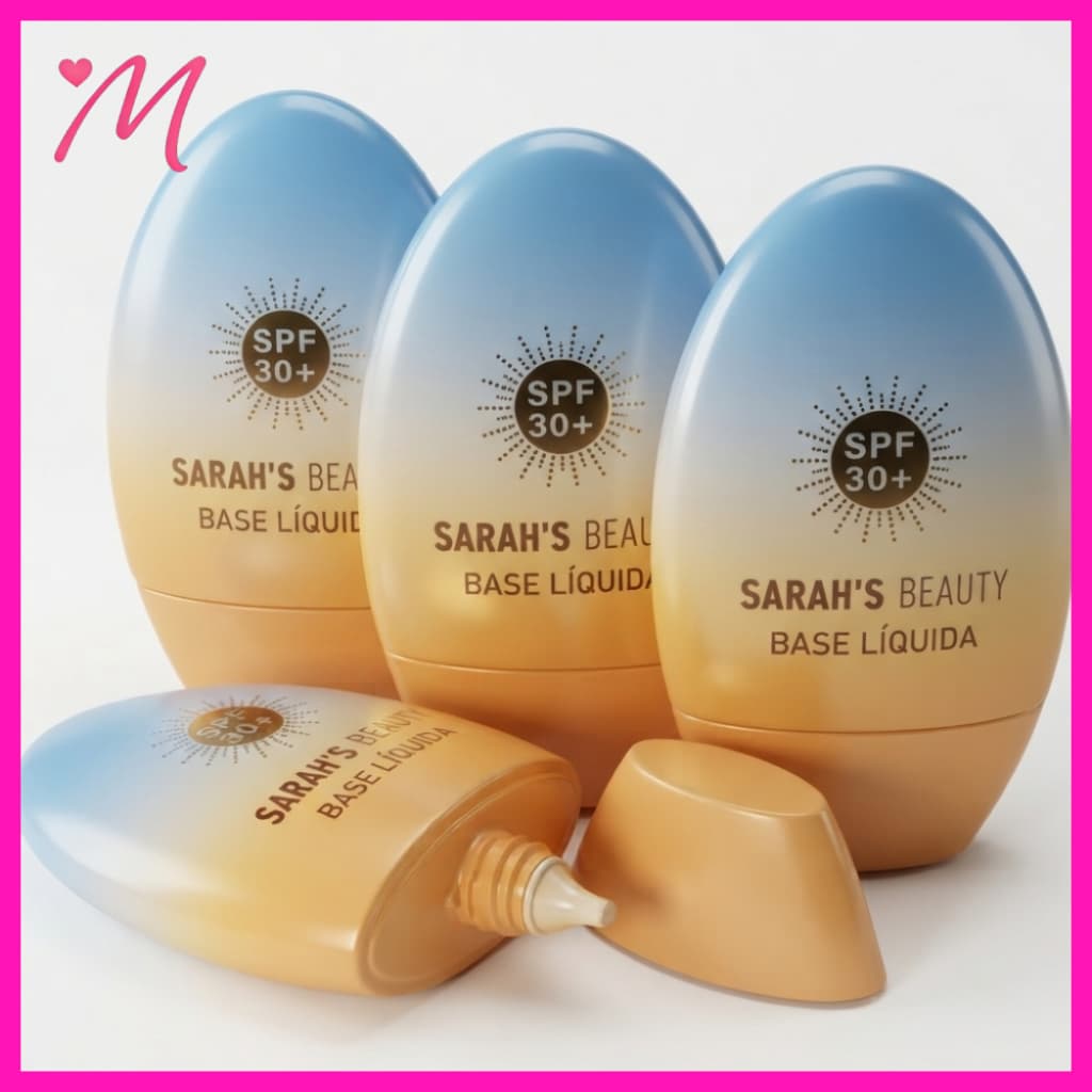 Base Líquida Sarah's Beauty FPS 30+ Protetor Solar Resistente à Água