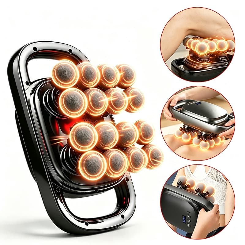 Massageador Muscular com 16 Cabeças Terapia Luz Vermelha para Costas Lombar e Pernas Massagem Tecido Profundo