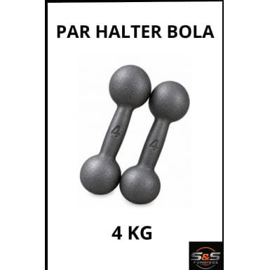 Par Peso Academia Halter 4 KG Sem Pintura e Revestimento Treino Musculação Fisioterapia Funcional
