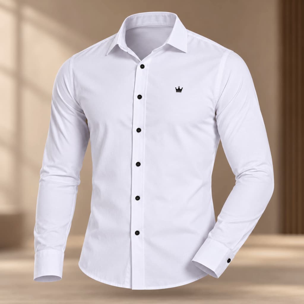 Camisa Social Masculina Manga Longa Slim Fit com Elastano Premium para Trabalho Casamento Festa e Eventos