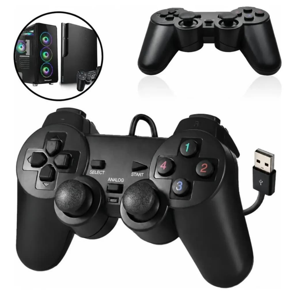 Controle Joystick Com Fio Usb Compatível Com Ps3 Computador Pc Notebook Videogame Altomex ALTO-6223