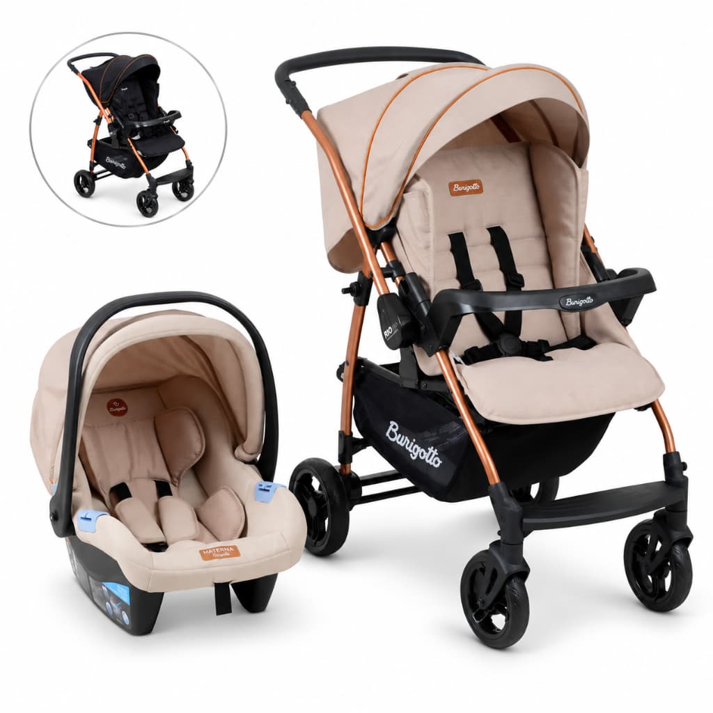 Carrinho De Bebê Burigotto Travel System Rio 22 Bebe Conforto Passeio 4 Rodas
