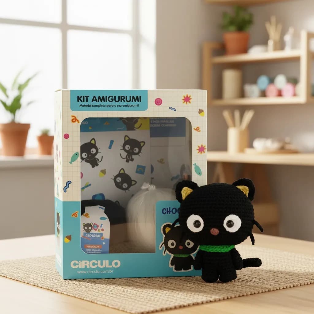 Kit Amigurumi Hello Kitty Coleção Friends Círculo Crochê Materiais Fios Enchimento Receita Boneca Artesanato DIY
