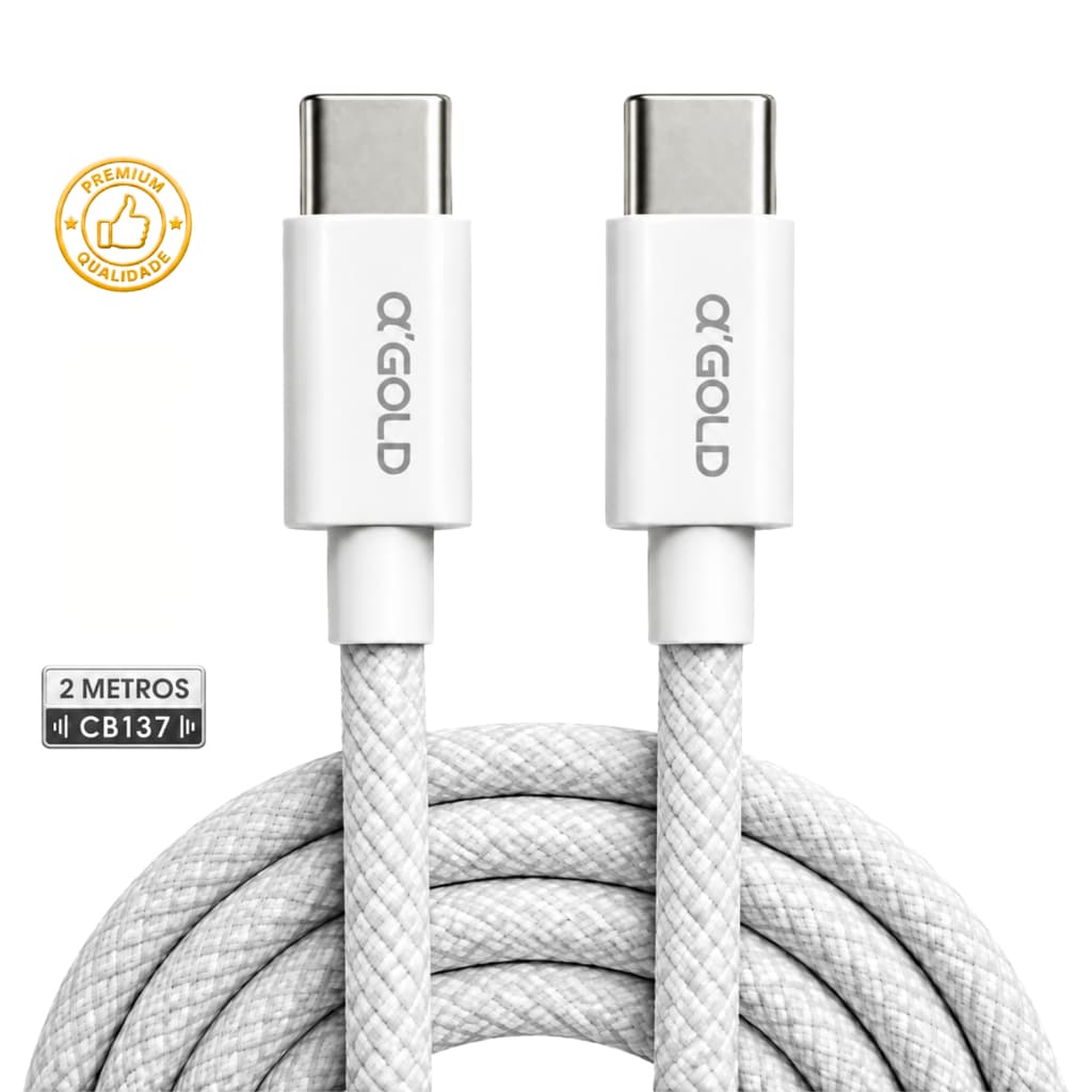 Cabo Tipo C USB-C Turbo 60W Carregamento Rápido 2 Metros Android para Tablet Celular Velocidade Resistencia