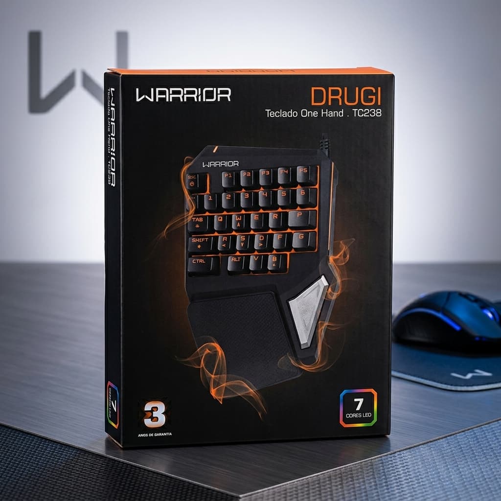 Teclado Gamer One Hand Drugi Semi Mecânico Com Luz Led Tc238 Cor de teclado Preto