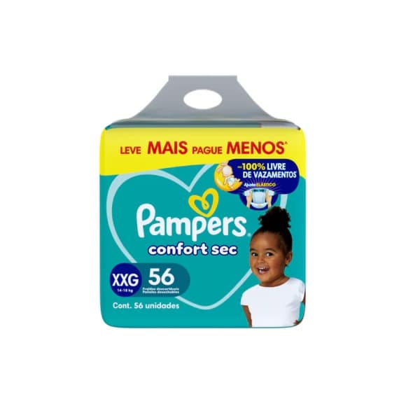 Fralda Pampers Confort Sec XXG 56 fraldas PROMOÇÃO