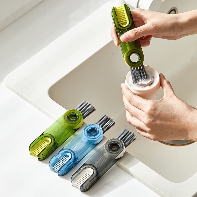 Escova de Limpeza 3 em 1 Multifuncional Kit para Mamadeiras Garrafas e Copos