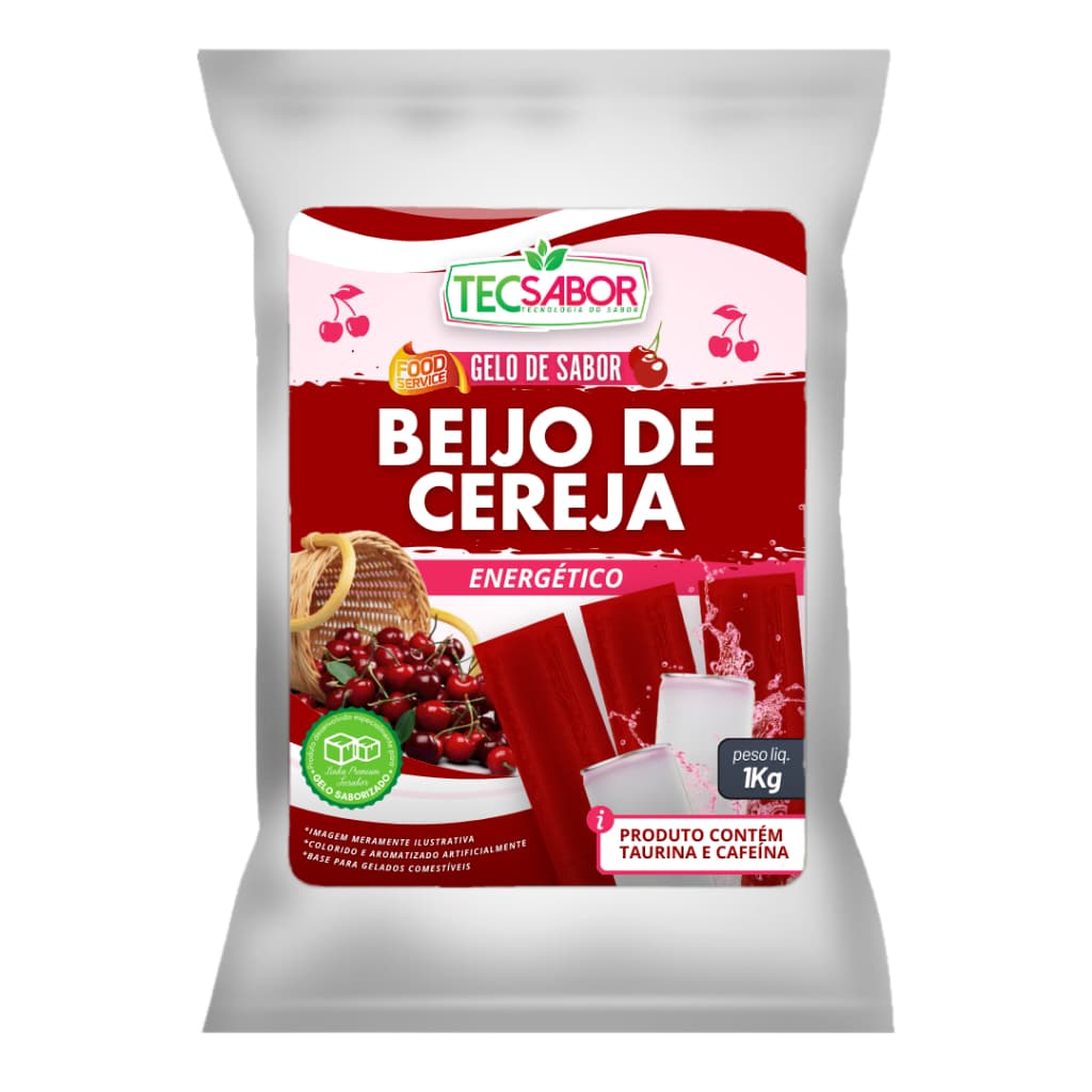 Aroma Gelo de Sabor Energético Beijo de Cereja1 kg rende 50L Tecsabor